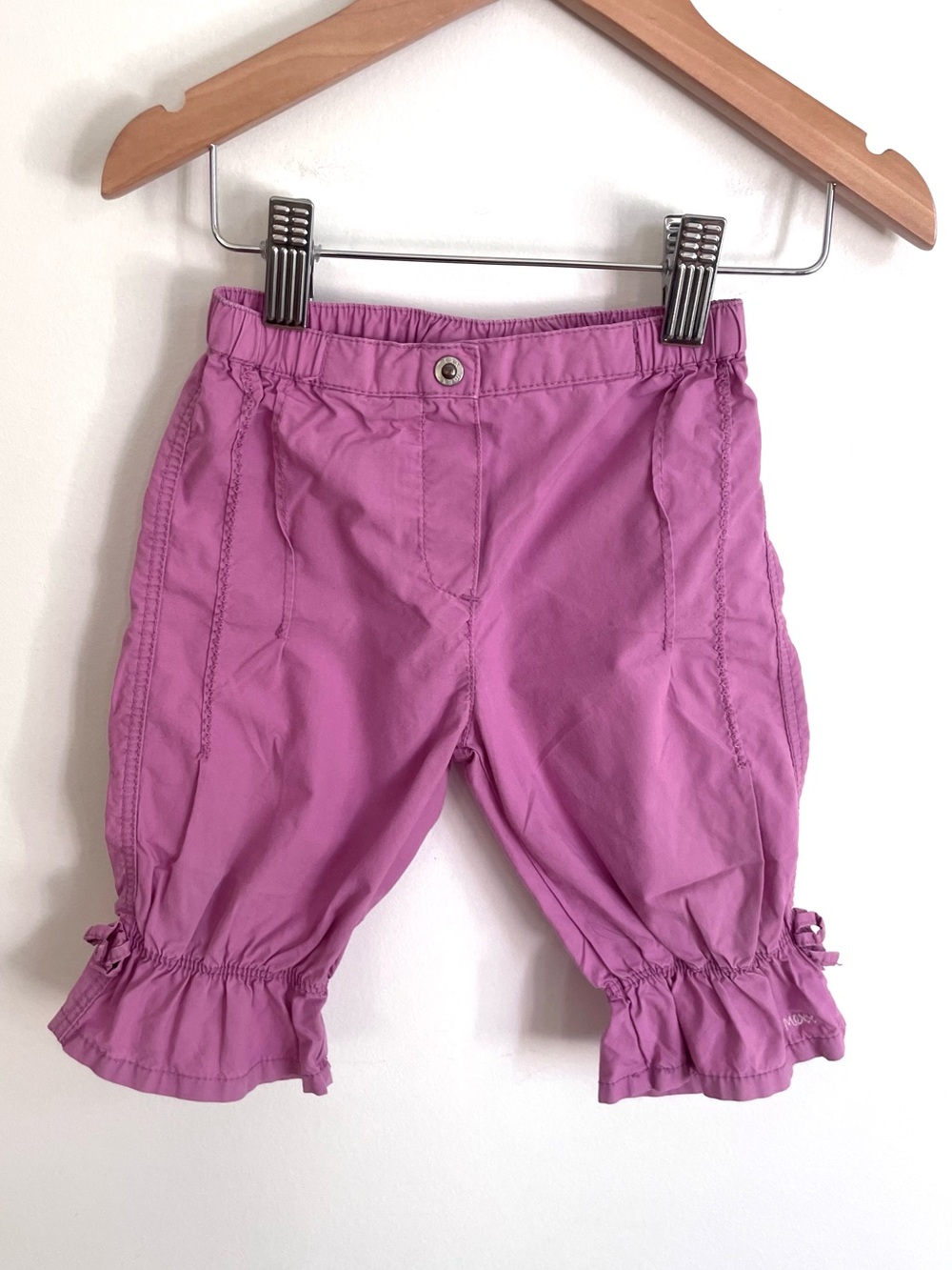$7 💥Vintage Y2K Mexx Baby Girl Pull-On Pants, Wide Ruffle Cuff, Stitching Detail